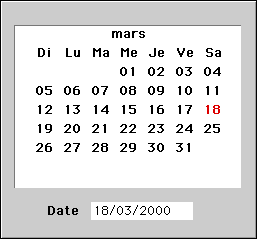 Calendrier mensuel